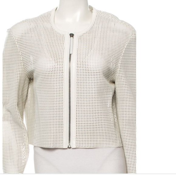 HELMUT LANG Optic White Sift Leather Jacket Small - Picture 2 of 15